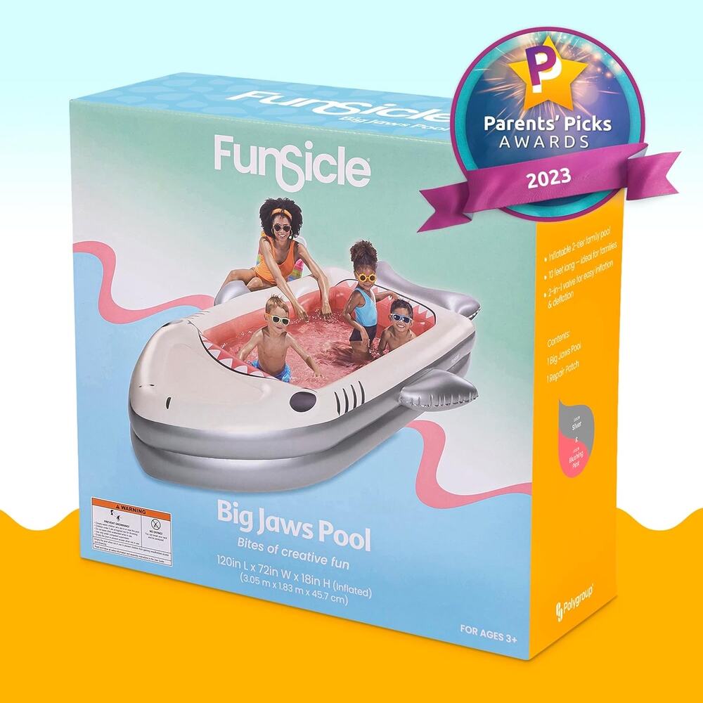 New Funsicle 10 ft Long Big Jaws Inflatable Pool